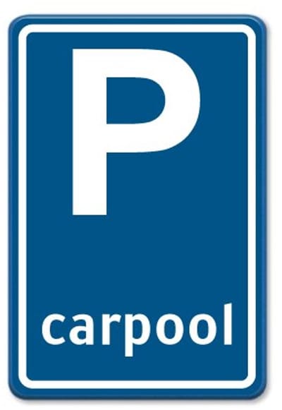 Parkeerbord Carpool - blauw - Weerbestendig Aluminium - 40x60 cm - Bevestiging: Zonder bevestiging (alleen het bord)