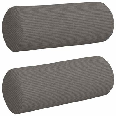 vidaXL Bolster Kussens 2 st Katoen Stof Lichtgrijs Ø 15 x 40 cm
