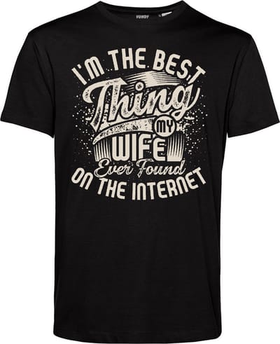 T-shirt Best Thing On The Internet | Valentijn cadeautje voor hem | Valentijn | Valentijnsdag voor mannen | Zwart | maat XS