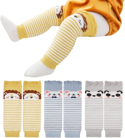 Set van 3 Baby Legwarmer met Dierenprint - Unisex Beenwarmers voor Peuters (0-3 Jaar)