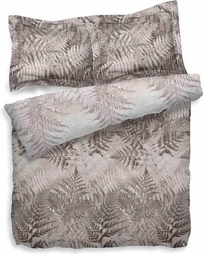 Heckett & Lane Venne Dekbedovertrek - Eenpersoons - 140x200/220 cm - Bruin/Grijs