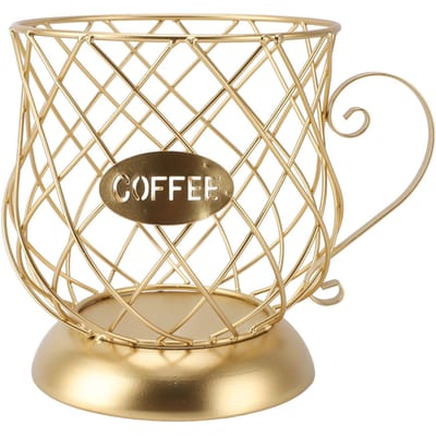 Koffiepadhouder Innovatief Modern Grote Capaciteit Elektroplating Metaal Koffiecapsulemand voor beige