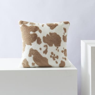 Meerkleurige Koeienprint Kussensloop Meerdere Maten Pluche Dubbelzijdige Kussenhoes Artistieke Kleurblok Sierkussenhoes Woondecoratie 30x50cm