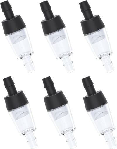 Aquarium Check Valve voor Luchtpompen, Zwarte Plastic Ventielen, Bescherming voor 4-6 mm Luchtslangen, Set Accessoires voor Ventilatie en Watercirculatie