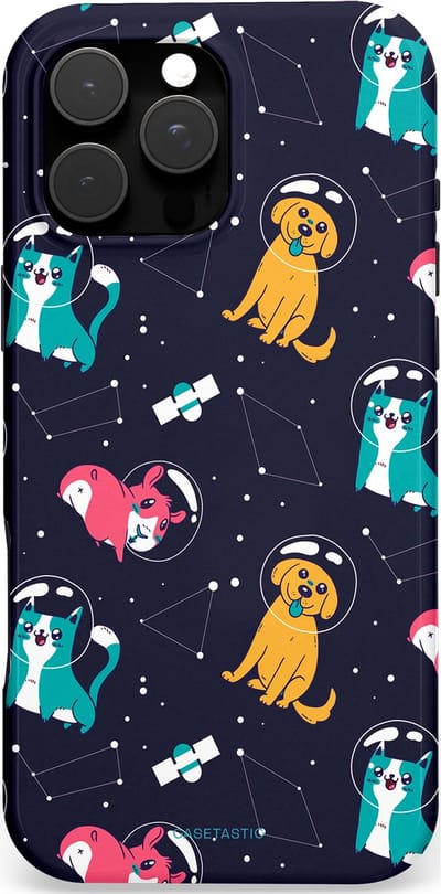 Casetastic Hoesje Geschikt voor Apple iPhone 16 Pro Max Magsafe - Stijlvolle Beschermende Duo-layer Case - Sterrennacht Dieren