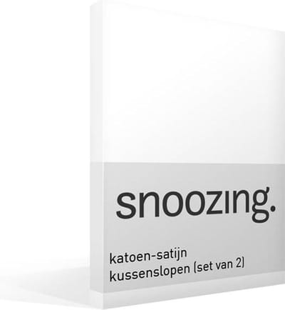 Snoozing - Katoen-satijn - Kussenslopen - Set van 2 - 40x60 cm - Wit
