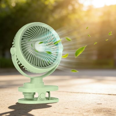 Campingventilator - Groene Mini-Ventilator - Oplaadbaar met 5 Snelheden - 360° Rotatie - Voor Thuis, Kantoor en Camping
