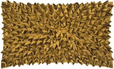 Pad sierkussenhoes met 3D dessin Sentiment mosterd - 30x50 cm