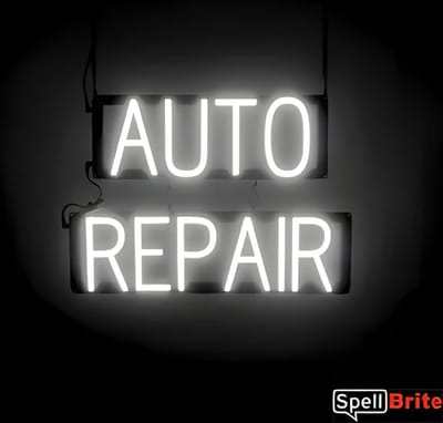AUTO REPAIR - Lichtreclame Neon LED bord verlicht | SpellBrite | 54 x 38 cm | 6 Dimstanden - 8 Lichtanimaties | Reclamebord neon verlichting
