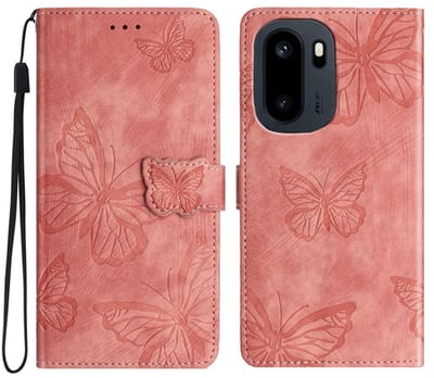 Coverup Hoesje - Geschikt voor OnePlus 15R Hoesje - Coverup Vlinders Book Case - Roze