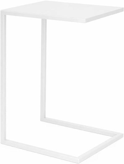 Bijzettafel - Nachtkastje Plank - Moderne Woonkamer - Volledig Gelast - 60x40x33 cm - Wit