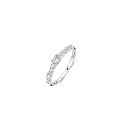 TI SENTO Dames Ring - 925 zilver - Zirconia wit - Maat 17.25 mm / maat 54 - 12429ZI