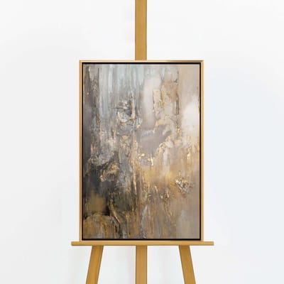YS Schilderij - Handgeschilderd canvas schilderij - Wanddecoratie Abstract - goud - lijnen - Muurdecoratie woonkamer - Slaapkamer decoratie - Kamer accessoires - schilderij Modern Met lijnen - abstracte schilderijen Kunst Gold 60x40