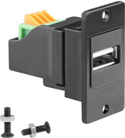 QIANRENON USB 2.0 Paneelmontage Solderloze Adapter met 4-Pins Aansluiting