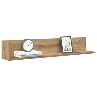 vidaXL - Wandschappen - 2 - st - 100x16,5x16,5cm - bewerkt - hout - artisanaal - eiken