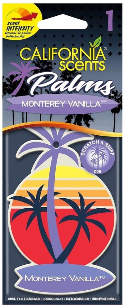 California Car Scents - California Scents - Montery Vanilla - Palm Tree Air Freshener - Autogeur - Geurhanger