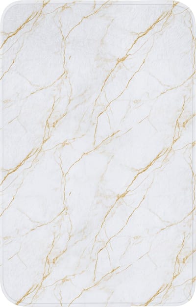 WC mat 50x80 cm - Antislip - Wit - Marmer - Goud - Luxueus - Toiletmat - Vloermat - Douchemat - Toilet tapijt - Toiletmatten