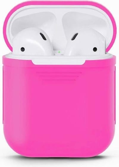 Airpods Silicone Case Cover Hoesje geschikt voor Apple Airpods - Roze