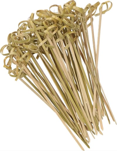 *** 50x bamboe houten hapjes-, saté- en spiesprikkers van 12 cm voor elk amuse-, BBQ- of feestje - perfect voor grote cocktailcreaties van Heble® ***