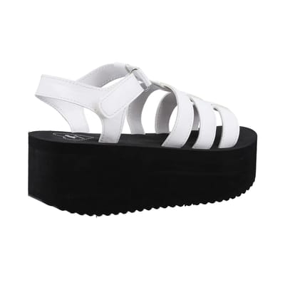 Rocket Dog Dames/Dames Helio Terrence Wedge Sandalen (Wit/zwart)