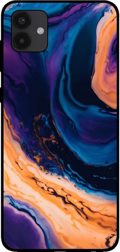 Smartphonica Telefoonhoesje voor Samsung Galaxy A04 marmer look - backcover marmer hoesje - Blauw geschikt voor Samsung Galaxy A04