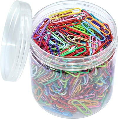 500Pcs Gekleurde Paperclips Met Plastic Doos Papier Klemmen Voor Kantoorbenodigdheden 33Mm 20 Kleuren Veelkleurig