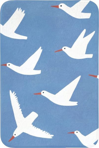 Badmat 60x90 cm - Antislip - Vogels - Wit - Patroon - Badmatten voor badkamer - Badkamermat - Douchemat - Badkamer mat