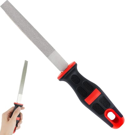 6 inch medium korrel 150, vijl voor glas, tegels, steen, marmer, graniet, beton, schuurgereedschap, dubbelzijdige platte vijl, ergonomische handgreep met ophanggat