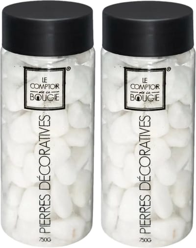 Atmosphera middelgrote decoratie/hobby stenen - 2x - wit - 750 gram - Aquarium en vazen vulling - steentjes