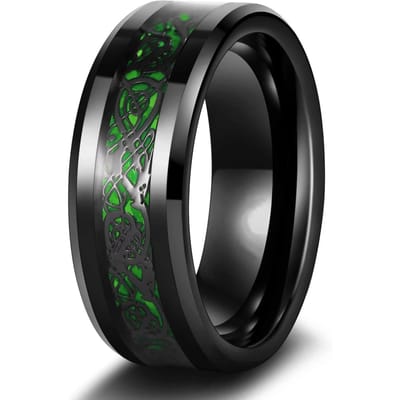 Charm Koppelringen Romantische Vrouwen Rode Strass Ringen Set Trendy Mannen Roestvrij Staal Keltische Draak Ringen Trouwring Sieraden 11 black