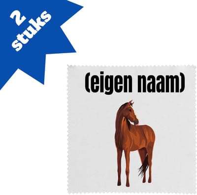 Akyol - paard brillendoekjes - Paarden - paardenliefhebebrs - met eigen naam - paarden spullen - gepersonaliseerd - - 17,8 bij 17,8 cm - 2 stuks