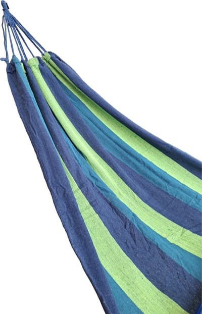 Sunnydays Hangmat Beach Vibes - blauw kleurenmix - 200 x 80 cm - touwen frame - relax hangmatten