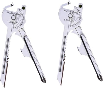 Multitool Sleutelhangers - 6-in-1 Gereedschap - Dagelijks Gebruik - Roestvrij Staal - 7 cm x 2 cm - Zilver