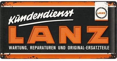 LANZ Kundendienst Metalen wandbord in reliëf 25x50 cm