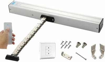 Elektrische raamopener - Kettingopener dakraam - Ventilatie thuis - Dubbellaags metaal - 500mm - Zilver