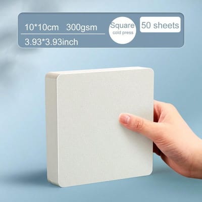 50 Feuilles Papier Aquarelle en Vrac, 140 lb/300 g/m² Papier Pressé à Froid Blanc Papier Aquarelle Pour Adultes Artistes