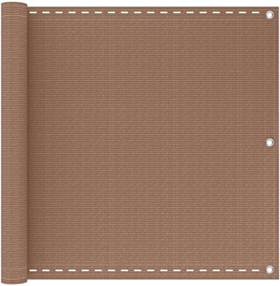 vidaXL - Balkonscherm - 90 - x - 700 - cm - HDPE - en - Aluminium - Rechthoekig - Taupe