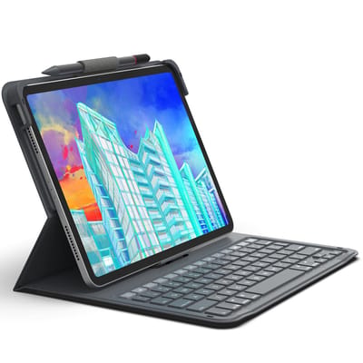 ZAGG Tablethoes geschikt voor Apple iPad 10 (2022) Hoes | ZAGG Messenger Folio 2 QWERTY Bluetooth Toetsenbord Bookcase - Zwart