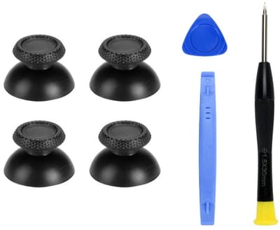 Dailygoods- Thumbstick Reparatieset - 4 x Handgreepdoppen - Schroevendraaier - Wrikgereedschap - Wrikplaat - Kunststof/Metaal - Joystickdoppen