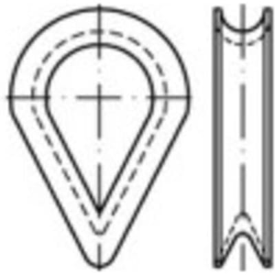 TOOLCRAFT 138931 Staaldraadkous 3.5 mm Staal Galvanisch verzinkt DIN 6899 100 stuk(s)