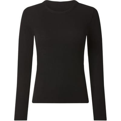 ESMARA Geribd dames shirt (Zwart, XS (32/34))