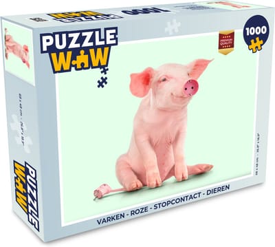 Puzzel Varken - Roze - Stopcontact - Dieren - Legpuzzel - Puzzel 1000 stukjes volwassenen
