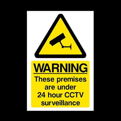 CCTV Surveillance Sticker - Waarschuwingssticker Camera - Beveiliging Ramen - 24 Uurs Toezicht - 100x150mm - Geel