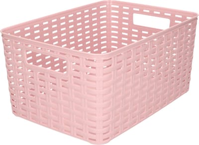 Plasticforte Opbergmand - Kastmand - rotan kunststof - oudroze - 10 Liter - 22 x 33 x 16 cm