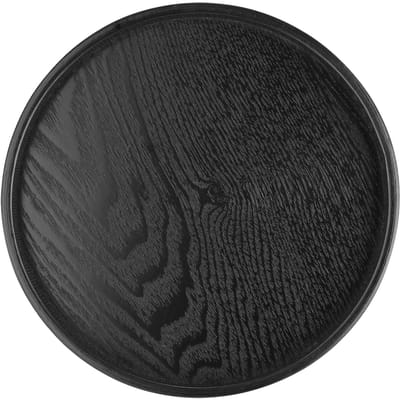 Ronde Vorm Massief Hout Thee Koffie Snack Eten Maaltijden Serveerblad Bord Restaurant Bladen 24cm black
