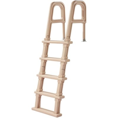 VEVOR Zwembad Ladder, Schuin 5-Trede Dubbele Handvatten Trap, Niet-Slip Brede Trede, 136 kg Draagvermogen, voor 121,9-137,2 cm Ingebouwde & Bovenbouwde Zwembaden, op Elke Vloeroppervlakte, Binnen- en Buitengebruik, Taupe