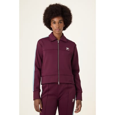 FILA Como Boxy Taped Track Jacket Fig Maat: XS | Lichte Jassen Outlet | Dames