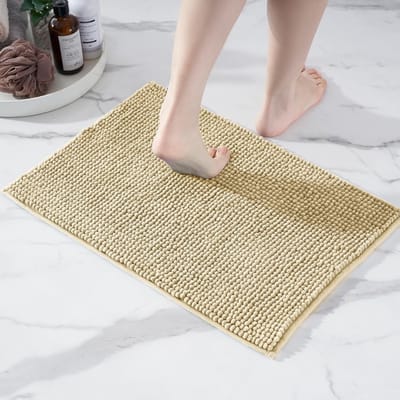 REN® Badmat antislip voor in bad - Douchemat antislip voor douche - Badmat antislip - Beige - 60cm x 40cm x 1cm
