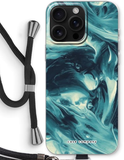 Case Company® - Hoesje met koord geschikt voor iPhone 16 Pro Max hoesje met Koord - Dreaming About Whales - Telefoonhoesje met Zwart Koord - Bescherming aan alle Kanten en Over de Schermrand