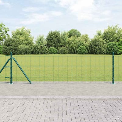 vidaXL - Euro-hek - met - betonnen - voetstuk - 10 - x - 0,4 - m - PVC-Coated - Staal - Mesh